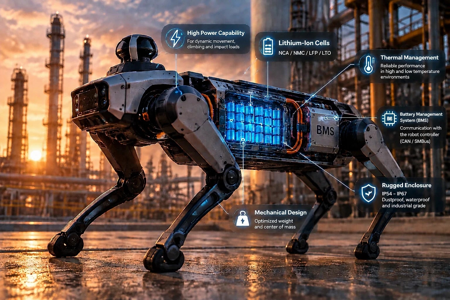 Dog robot battery